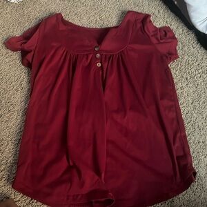 Dark red with 3 buttons.